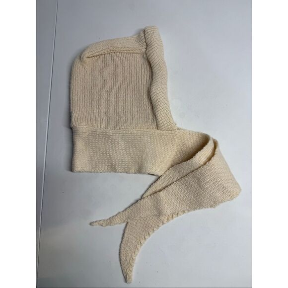 Knitted Winter Balaclava Thickened One-Piece Scarf Cap Hooded Y2K One Size Cream - Picture 3 of 5